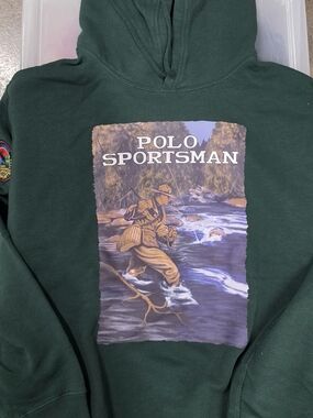 Ralph Lauren Polo Sportsman Dark Green Graphic Hoodie